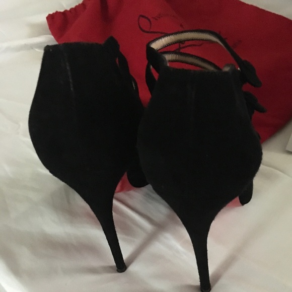 CHRISTIAN LOUBOUTIN black suede heels Sz38 - Picture 6 of 8